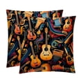 thumbnail image 1 of Musical Instrument Elegant Velvet Covers - Set of 2, Decorative Bed Pillow Cases with Unique Patterns for Home Decor, Available in 16x16, 18x18, and 20x20 Inches, 1 of 6