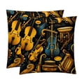 thumbnail image 1 of Musical Instrument Elegant Velvet Throw Pillow Covers Set of 2 for Bed and Throw Pillows - 16x16, 18x18, 20x20 Inches with Unique Patterns for Home Decor and More, 1 of 6