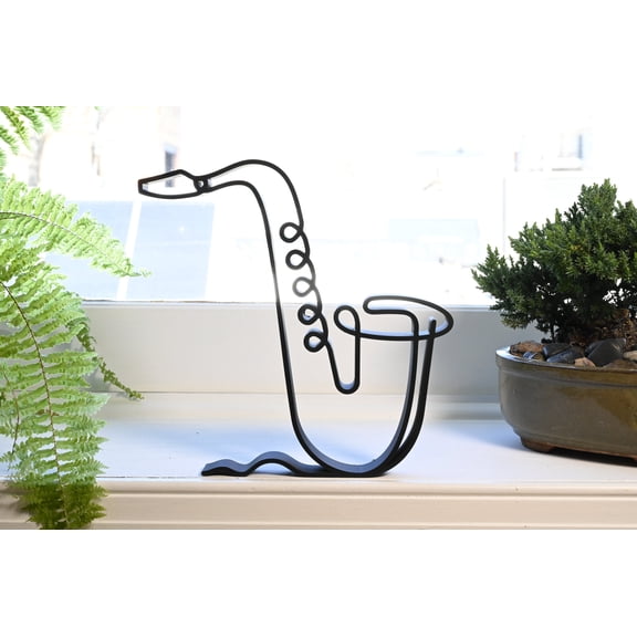 Abstract Saxophone Decor, Minimalist Line Art Jazz Music Wall Art for Home