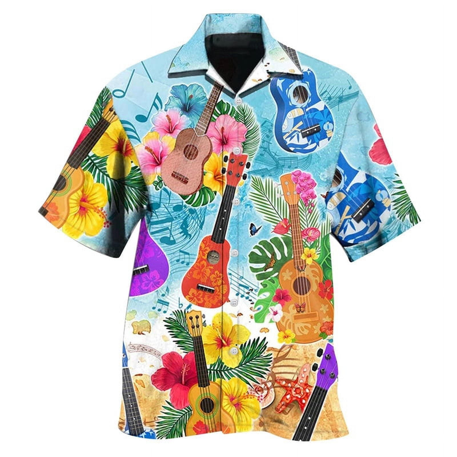 Musical Instrument Guitar 3d Print Shirt Men Summer Hip Hop Street ...
