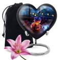 thumbnail image 1 of Musical Instrument Heart Shaped Memorial Urn for Human Ashes, Funeral Urns for Men, Burial Urns for Adult Human Ashes, Cremation Urns for Men & Women, Large 8-Inch Urn with Velvet Bag, 1 of 5