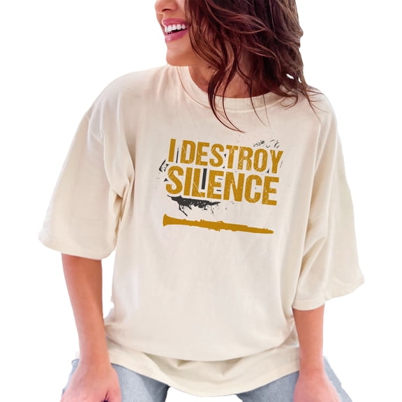 Musical Instrument Humor I Destroy Silence, Ivory Comfort Colors T-Shirt, 3XL