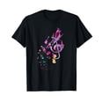 thumbnail image 1 of Musical Instrument Music Notes Musician Treble Clef T-Shirt Black Tee, 1 of 5