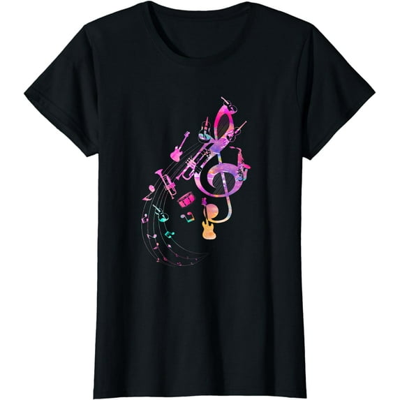 Musical Instrument Music Notes Musician Treble Clef T-Shirt