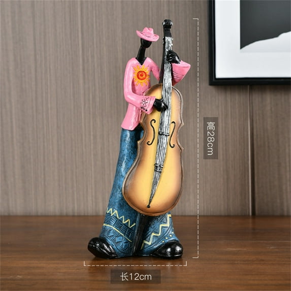 Musical Instrument Ornament | Character Art Sculpture | Unique Shape | Stylish Modern Design | Textured Color Scheme | Decorative Accent for Home Collection | Sentimental Gift for Music Lovers