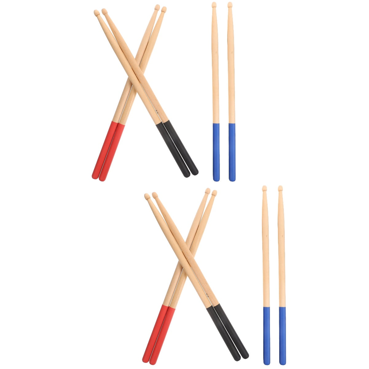 HEALEEP Percussion Drum Sticks Maple 6 Pairs Portable Lightweight ...