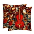 thumbnail image 1 of Musical Instrument Pillow Covers Inserts, Decorative Pillows, Throw Pillows with Unique Patterns for Home Décor - Set of 2 in 16x16, 18x18, or 20x20 inches, 1 of 6