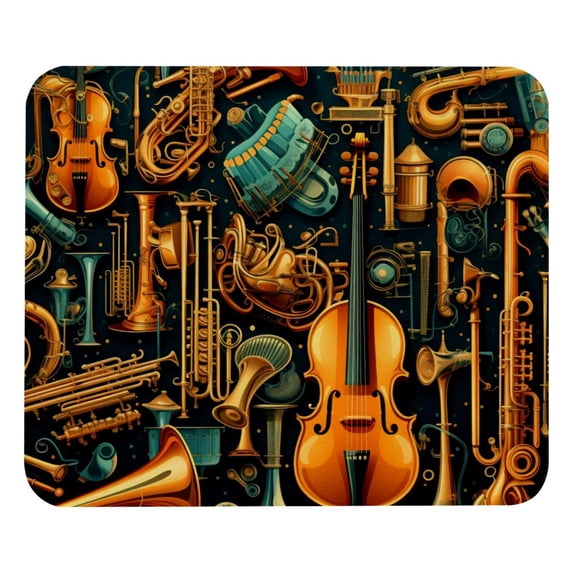 Musical Instrument Square Desk Mat Mousepad, 8.3x9.8 Inch Non-Slip Rubber Bottom, Printed Gaming Mousepad for Office and Gaming