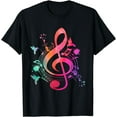 thumbnail image 1 of Musical Instrument Treble Clef Bird Music T-Shirt, 1 of 3