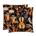 thumbnail image 1 of Musical Instrument Velvet Bed Pillow Throw Covers Pillow Inserts Throw Pillows with Unique Patterns - Set of 2, Sizes 16x16, 18x18, 20x20 Inches for Various Occasions, 1 of 6