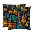 thumbnail image 1 of Musical Instrument Velvet Throw Pillow Covers Set with Unique Patterns - 16x16, 18x18, 20x20 Inches - 2 Throw Pillow Inserts & Covers for Any Occasion, 1 of 6