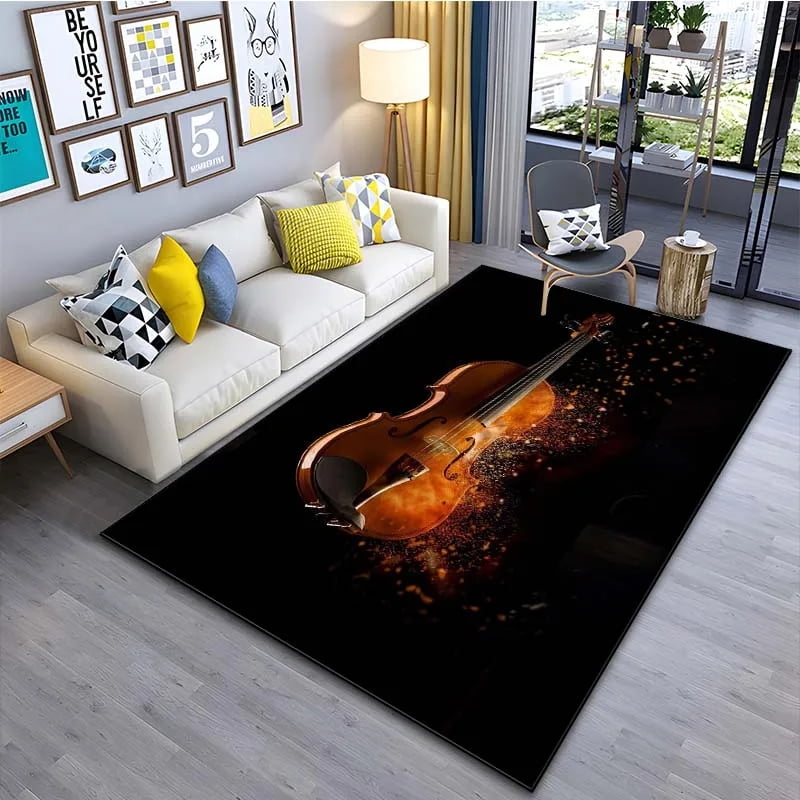 Musical Instrument Violin Pattern Carpets Living Room Bedroom Bedside
