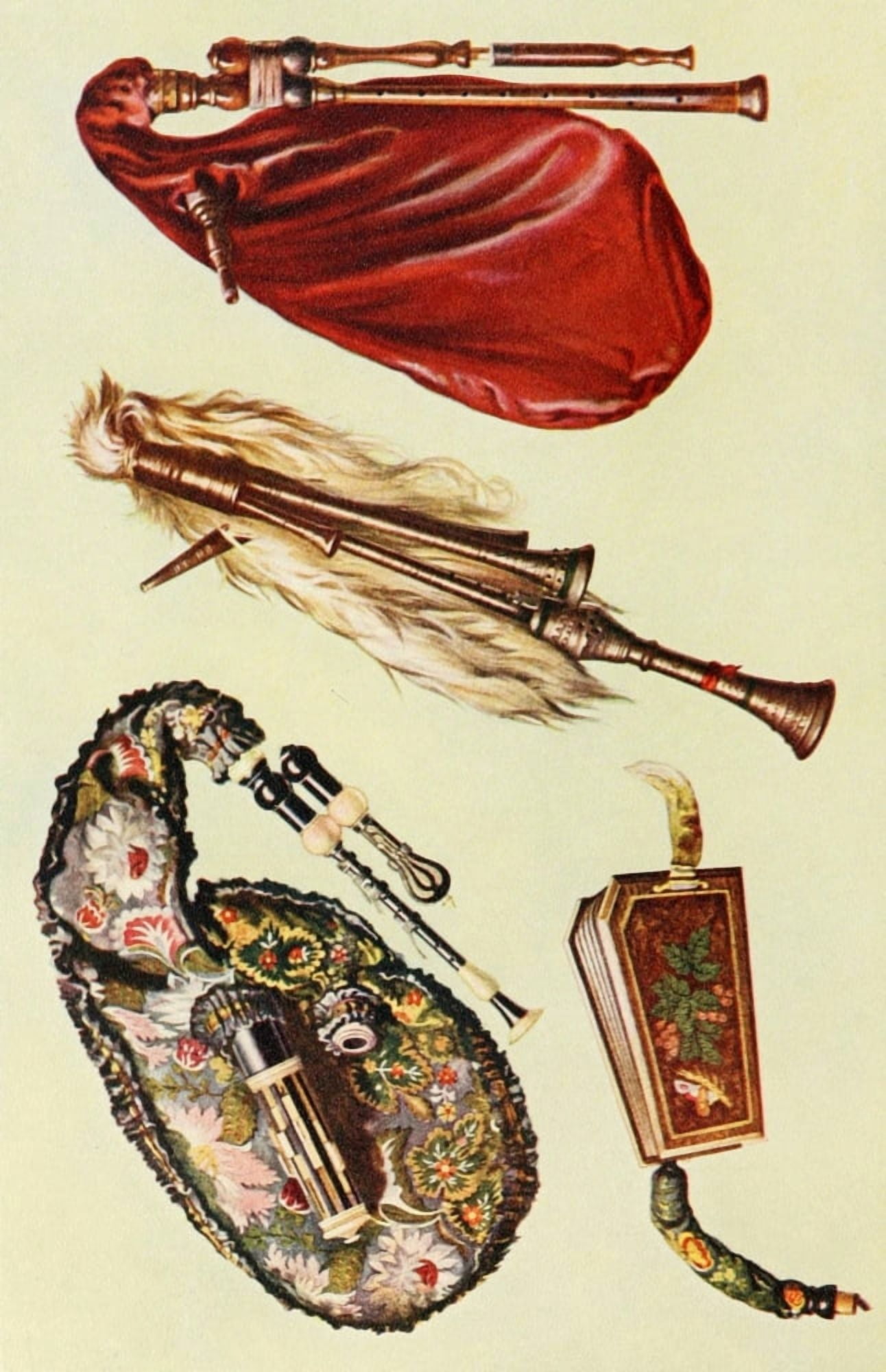 Musical Instruments 1921 Bagpipes 1 Canvas Art - William Gibb (18 x 24)