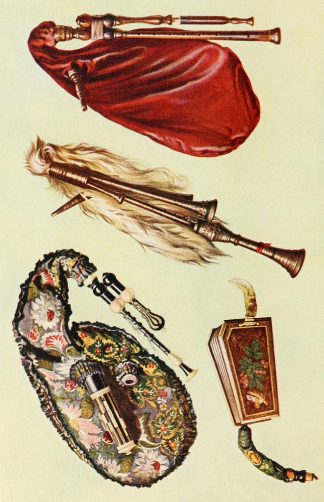 Musical Instruments 1921 Bagpipes 1 Canvas Art - William Gibb (24 x 36)
