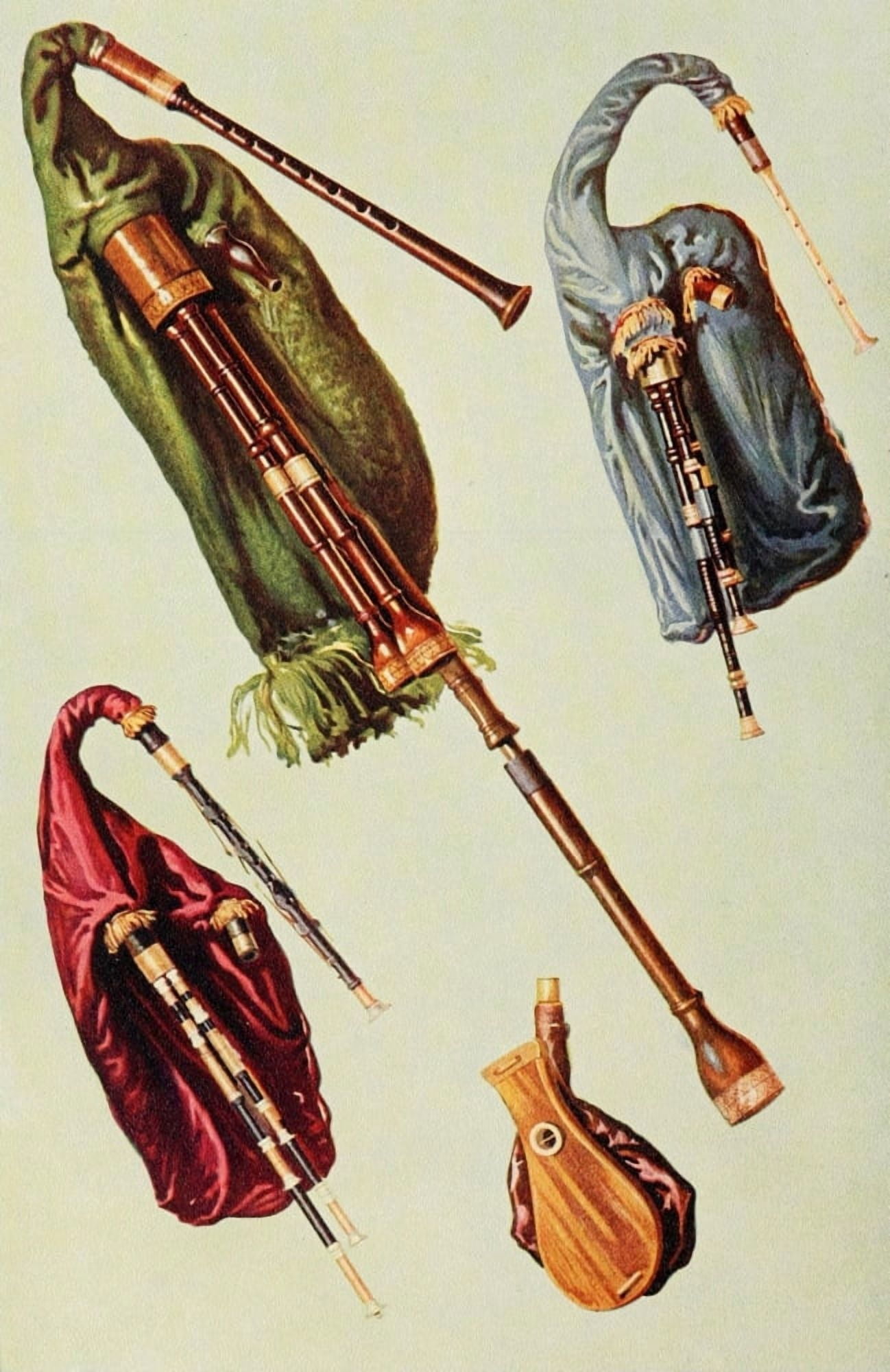 Musical Instruments 1921 Bagpipes 2 Canvas Art - William Gibb (24 x 36)