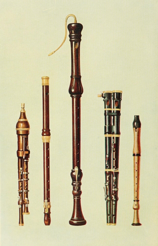 Musical Instruments 1921 Flageolets & Flutes Canvas Art - William Gibb (24 x 36)
