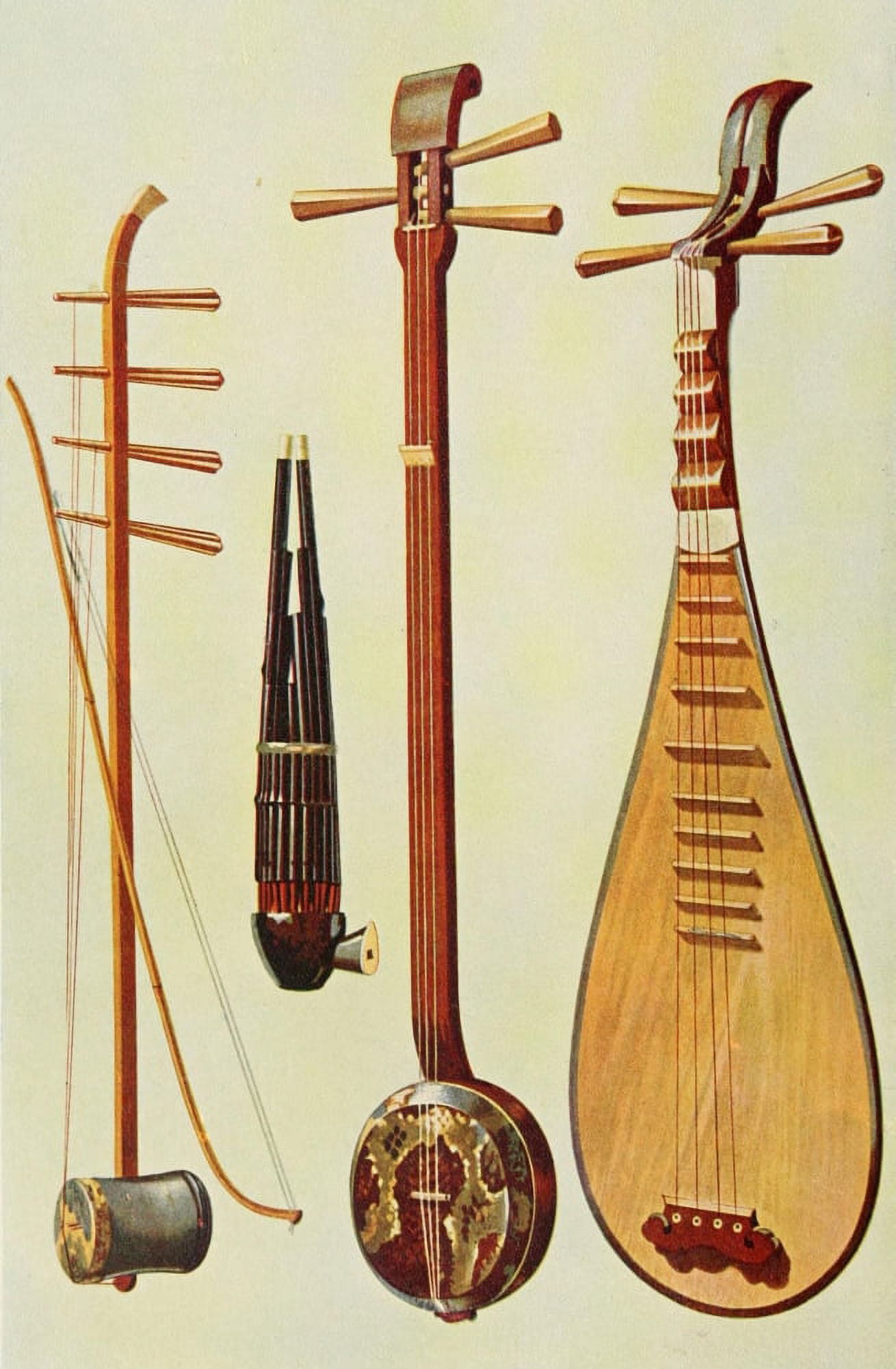 Musical Instruments 1921 Hu-Chin Sheng San-Hsien Canvas Art - William Gibb (24 x 36)
