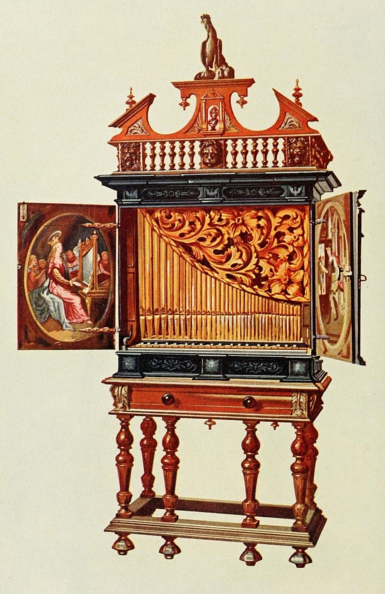 Musical Instruments 1921 Positive organ Canvas Art - William Gibb (18 x 24)
