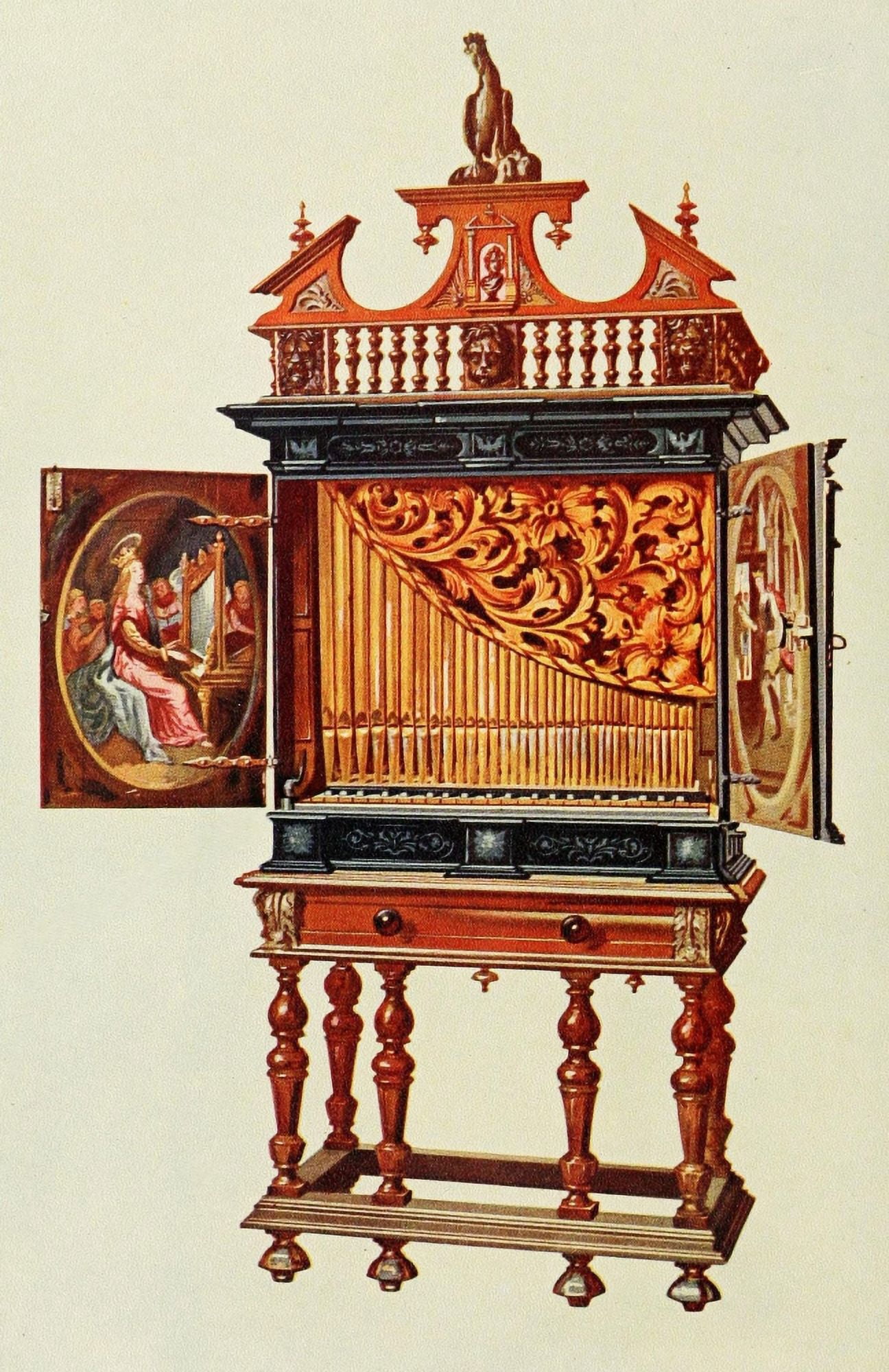 Musical Instruments 1921 Positive organ Canvas Art - William Gibb (24 x 36)