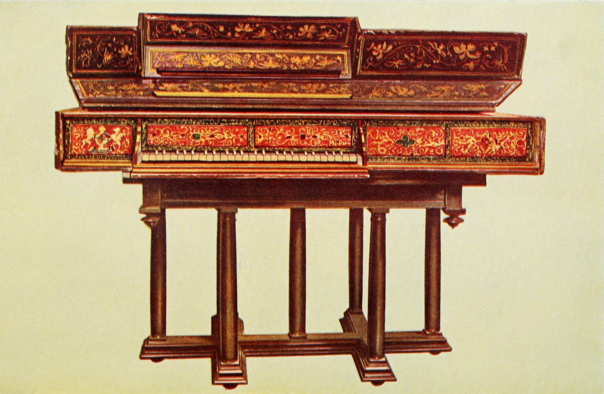 Musical Instruments 1921 Queen Elizabeths Virginal Canvas Art - William Gibb (24 x 36)