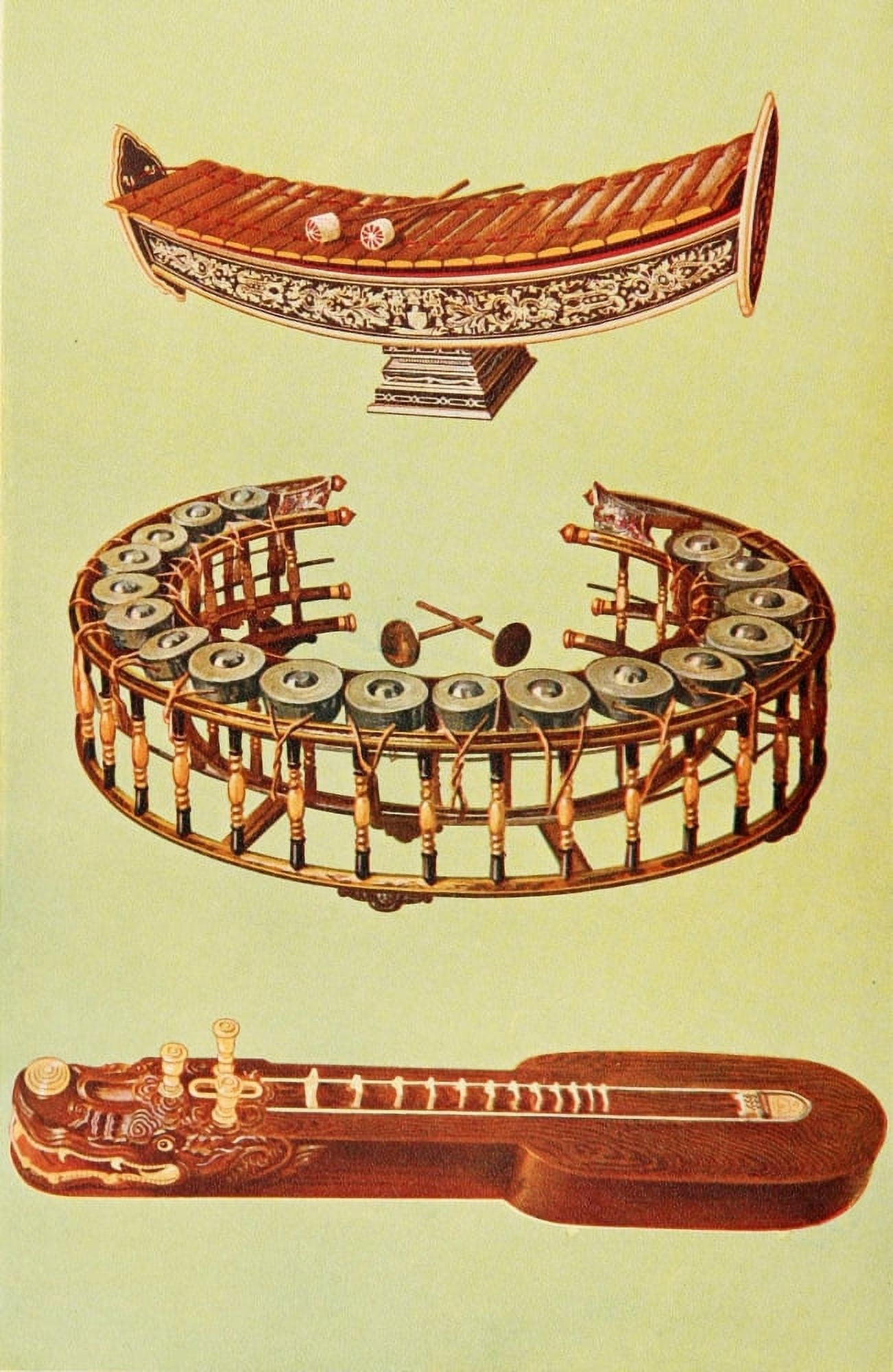 Musical Instruments 1921 Ranat Ek Khong Yai TaKhay Canvas Art - William Gibb (18 x 24)