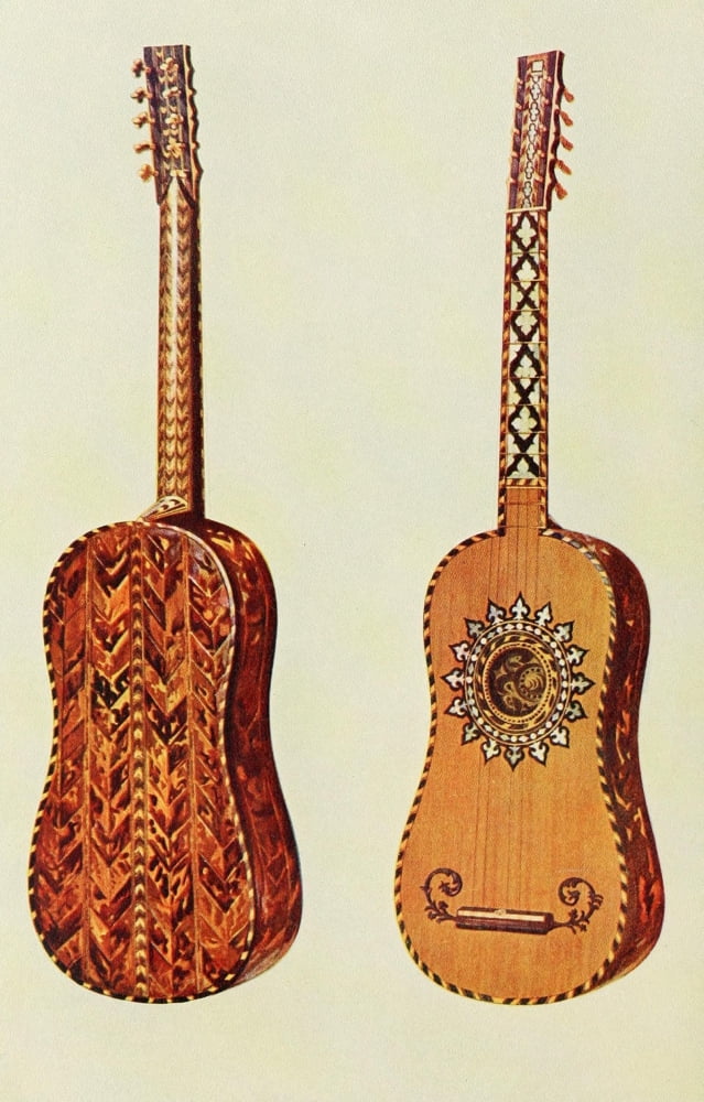 Musical Instruments 1921 Rizzio guitar Canvas Art - William Gibb (24 x 36)