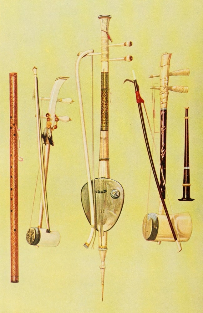 Musical Instruments 1921 Saw Duang Saw Tai Saw Oo Klui Pee Canvas Art - William Gibb (18 x 24)