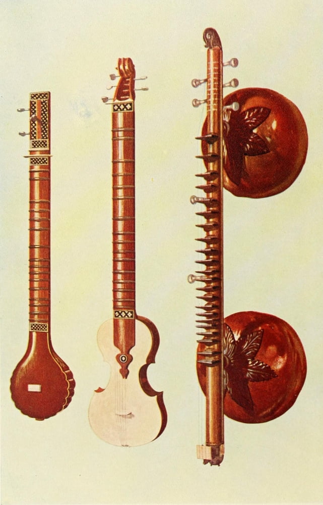 Architecture Instruments Musical Instruments 1921 Sitars & Vina Canvas Art - William Gibb (24 x ...
