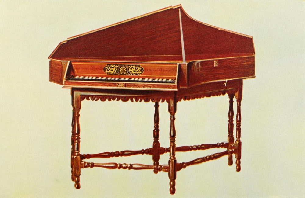 Musical Instruments 1921 Spinet Canvas Art - William Gibb (18 x 24)
