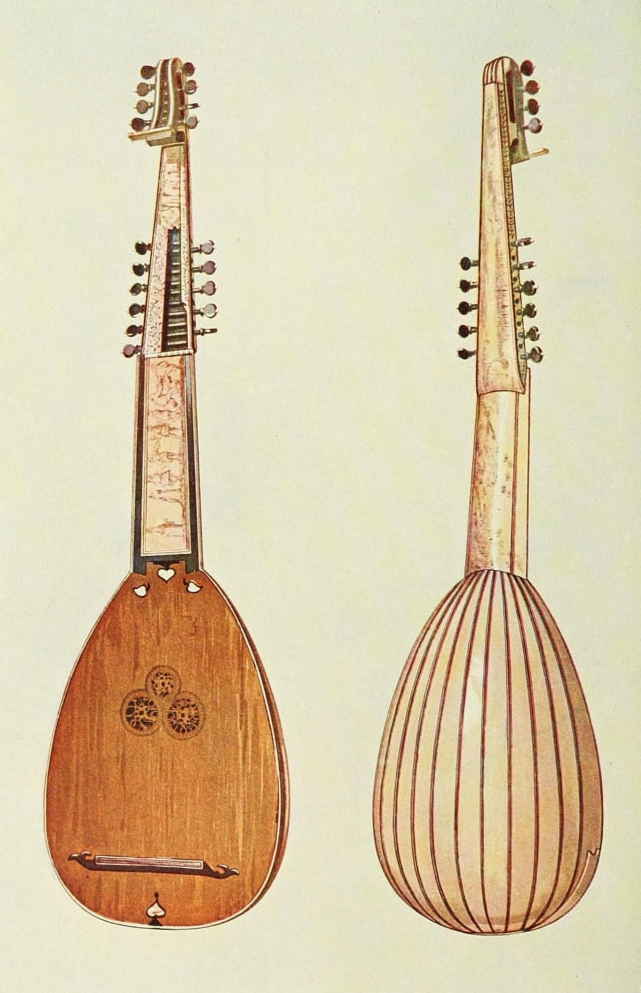 Musical Instruments 1921 Theorbo Canvas Art - William Gibb (18 x 24)
