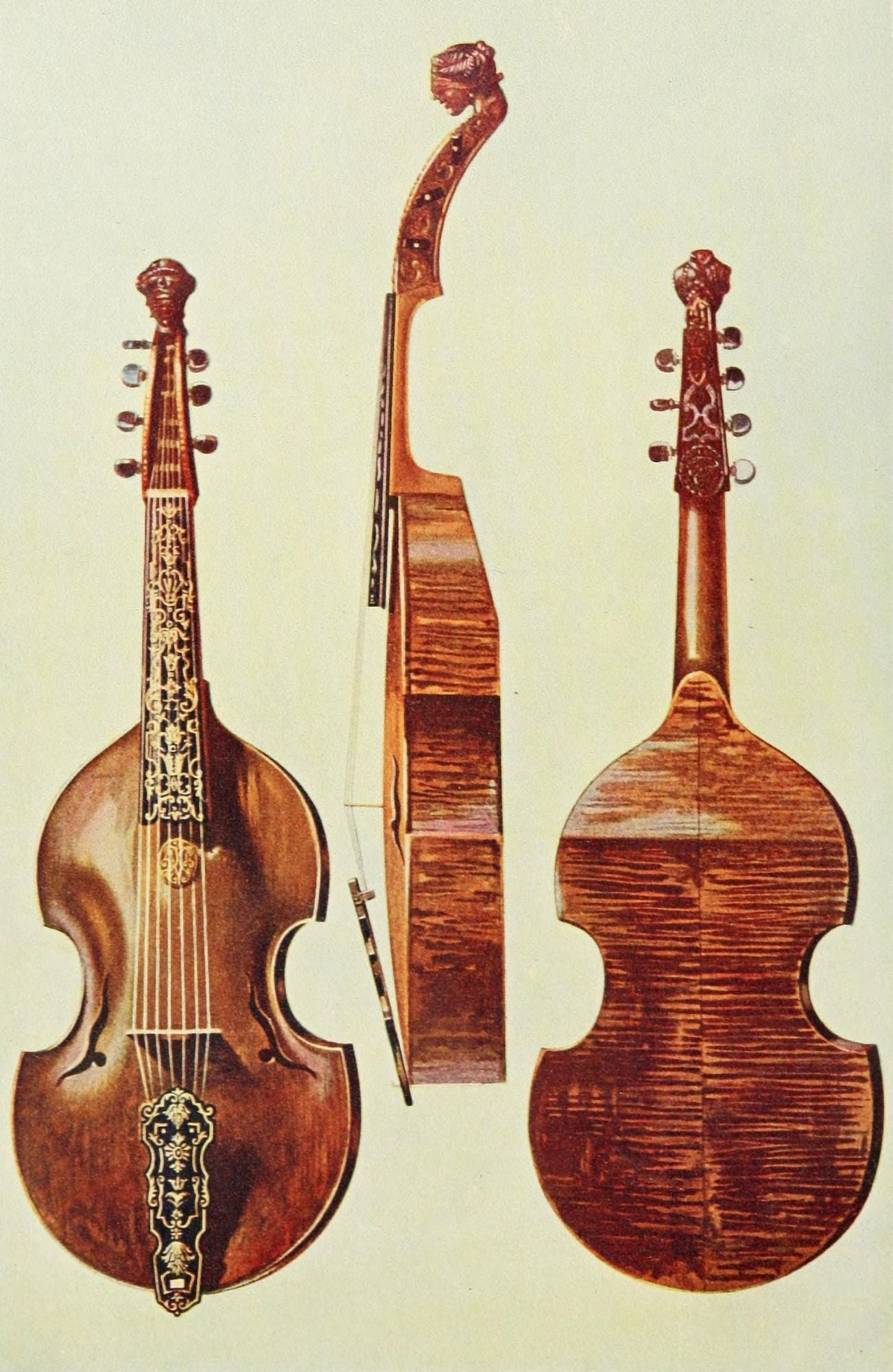 Musical Instruments 1921 Viola DAmore Canvas Art - William Gibb (18 x 24)