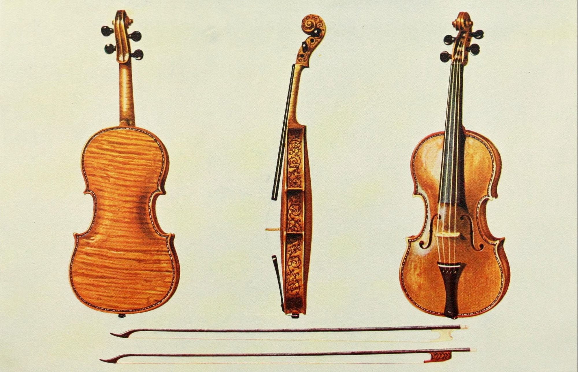 Musical Instruments 1921 Violin The Hellier Stradivarius Canvas Art - William Gibb (18 x 24)