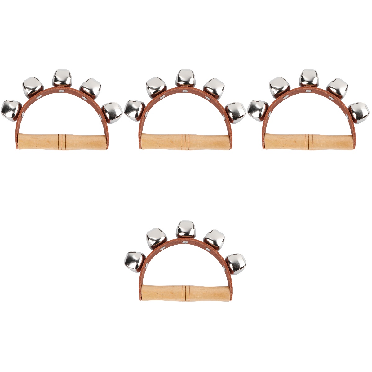 Musical Instruments 4 Pack Handbells Wooden Orff Semicircle Percussion