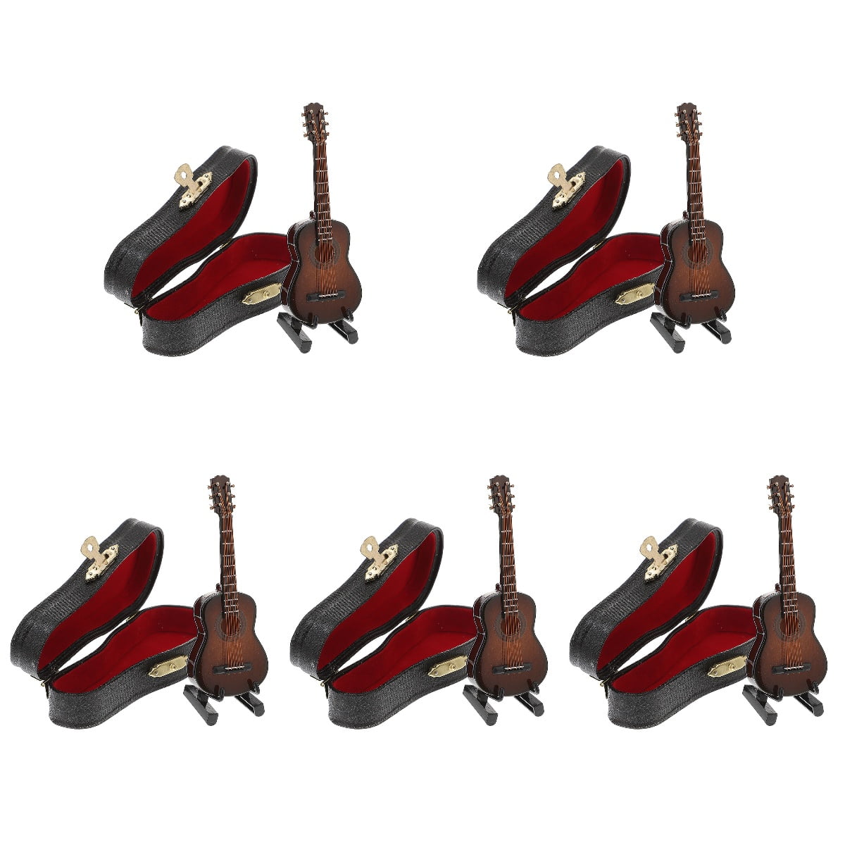 Musical Instruments 5 Sets Miniature Decoration Toy House Guitar Model ...
