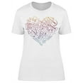 thumbnail image 1 of Musical Instruments Heart Doodle T-Shirt Women -Image by Shutterstock, Female XX-Large, 1 of 2