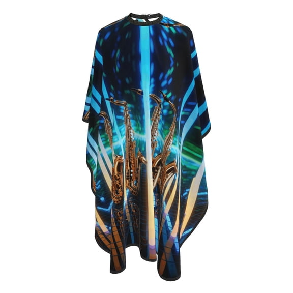 Musical Instruments Saxophone Barber Cape Adjustable Hair Cutting Salon Cape for Unisex, Perfect for Men Women 66”× 55”