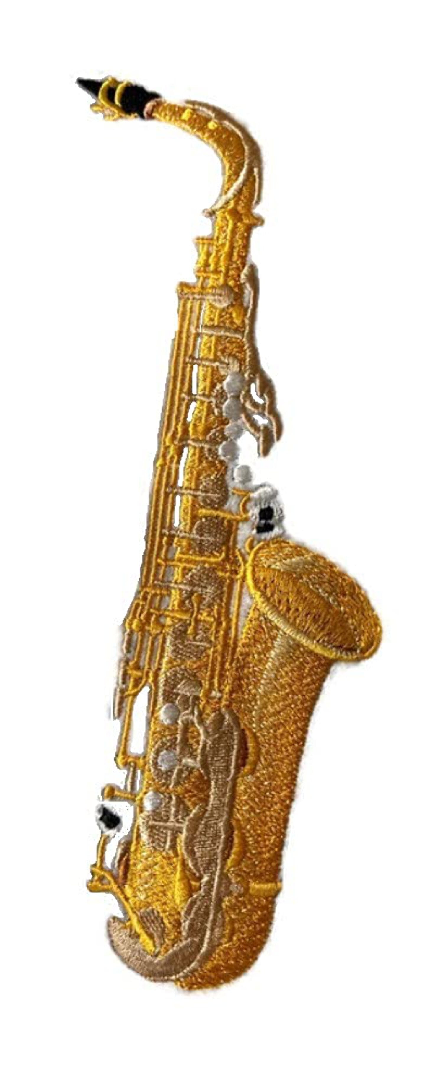 Musical Instruments [ Saxophone ][Custom and Unique] Embroidered Iron on/Sew Patch (2.77" x 7.8") [Made in USA]