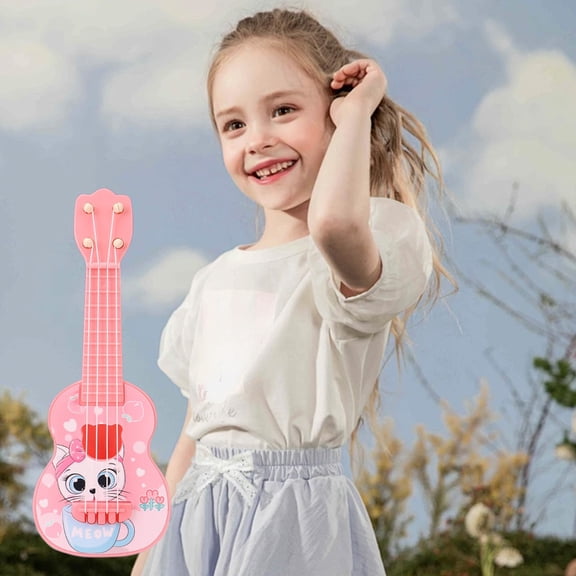 Musical Instruments Toys and Hobbies Kids Ukulele Toy With Cute Character 21cm Mini Guitar For Early Music Education Adjustable Tuning Sturdy And Safe For Toddlers