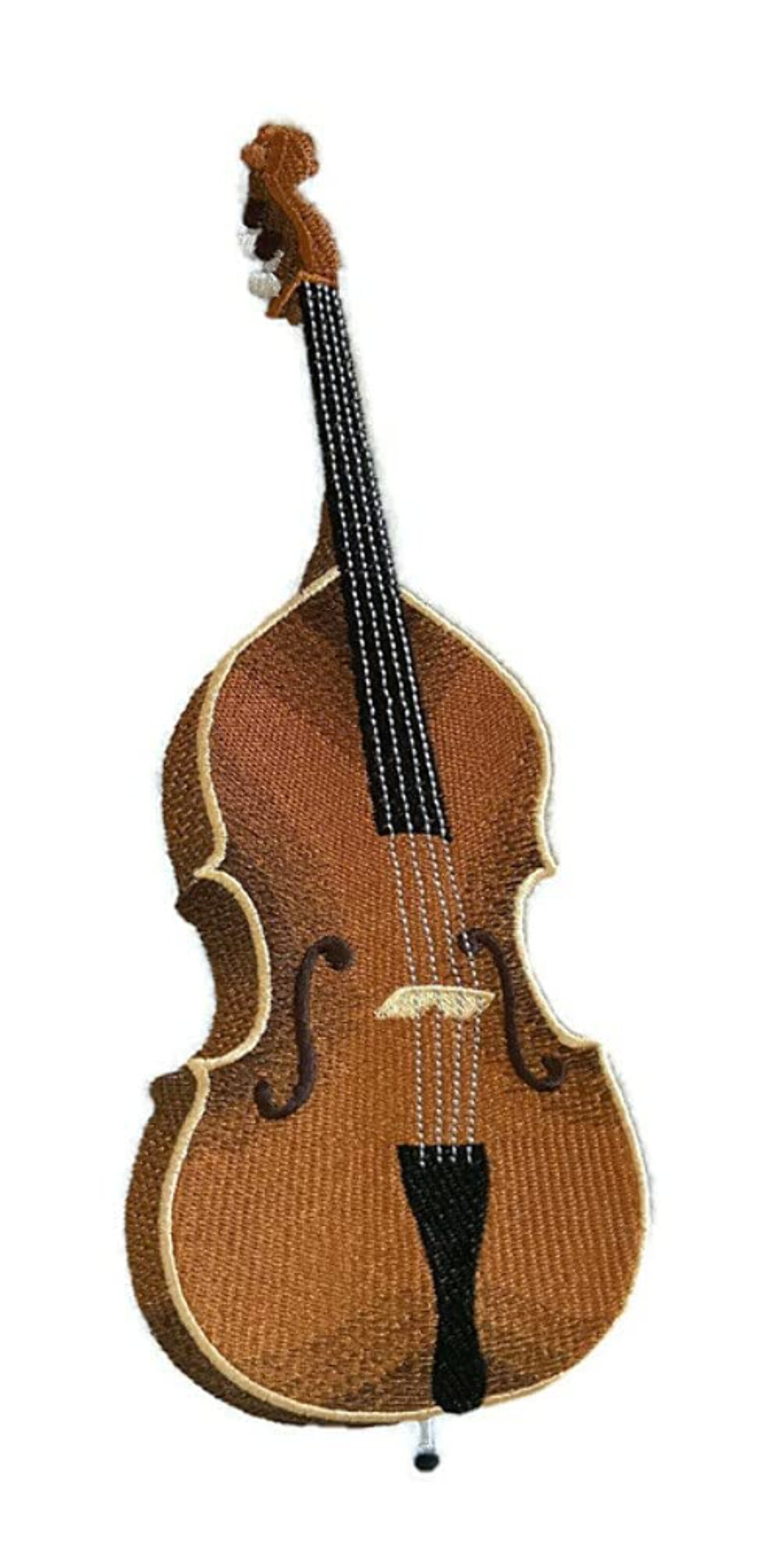 Musical Instruments [ Upright Bass ][Custom and Unique] Embroidered Iron on/Sew Patch (4.12" x 9.4") [Made in USA]