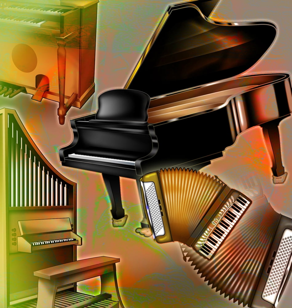 Musical Instruments With Keyboards Canvas Art - Design Pics Eye Traveller Design Pics (28 x 30)