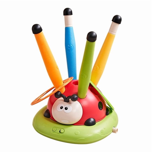 Musical Jump Game Set, Interactive Stomping Activity Toy, Ring Toss Coordination Training Game, Indoor Outdoor Movement Challenge Set, Active Play Entertainment Equipment
