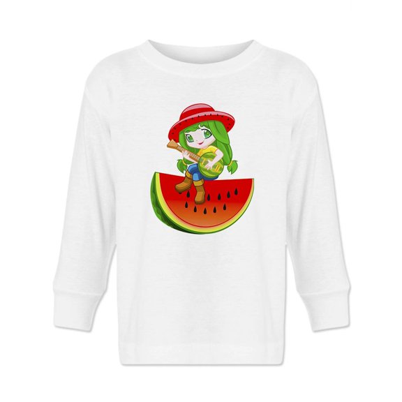 Musical Kid On Watermelon Long Sleeve Toddler -Image by Shutterstock,  2 Toddler