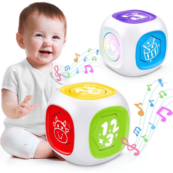 Montessori Toys for 1 Year Old, Musical Cube Toddler Learning Toys for 1-2, 1st First Birthday Gifts for Girls and Boys Baby 3 6 12 24 Months
