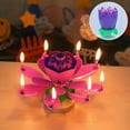thumbnail image 1 of Musical Lotus Flower Birthday Candle – Rotating Blooming Cake Decoration with Multi-Color Petals & 8 Candles, 1 of 9