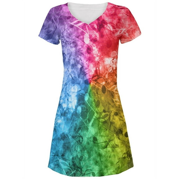 Musical Medley All Over Juniors V-Neck Dress