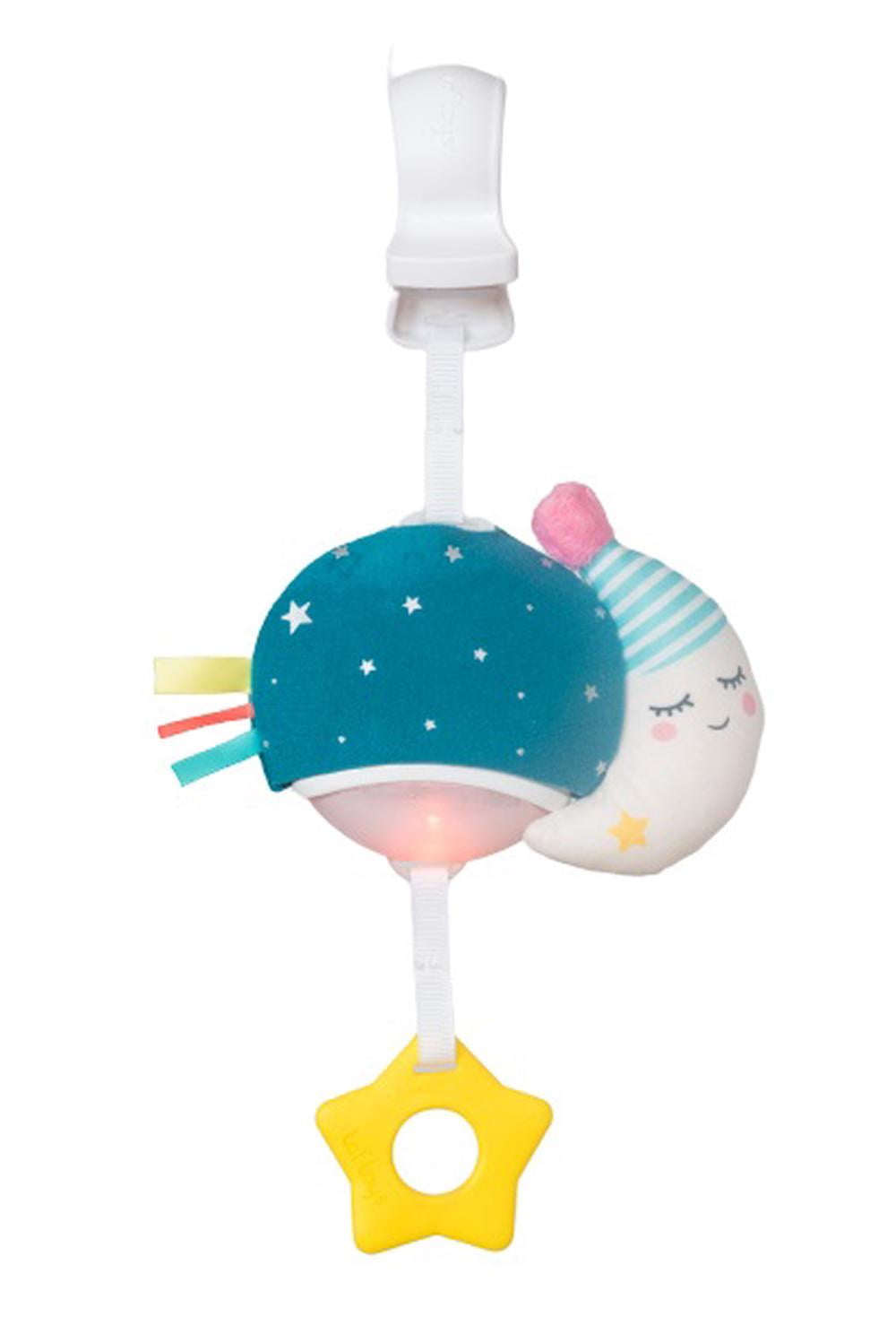 Taf Toys Musical Mini Moon, On-The-Go Pull Down Hanging Music and Lights Infant Toy | Parent and Baby’s Travel Companion, Soothe Baby, Keeps Baby Relaxed While Strolling, for Newborns and Up