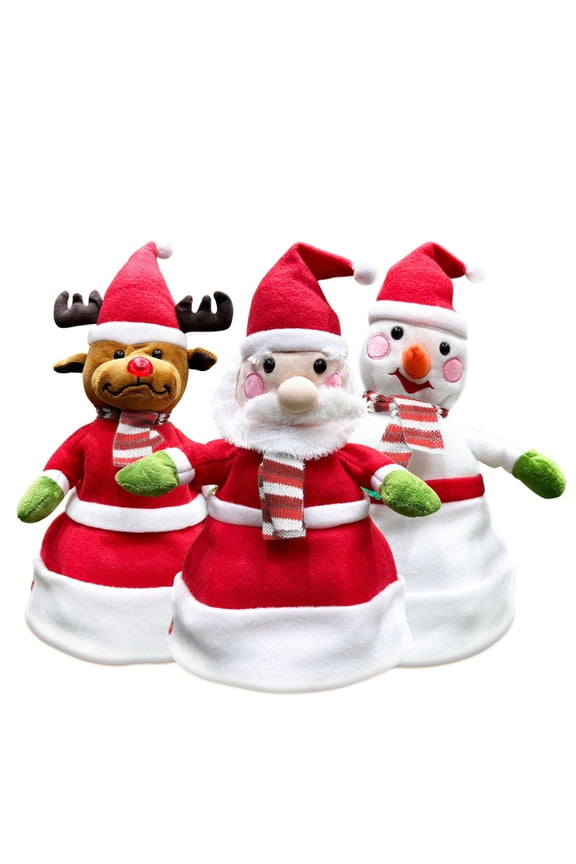 Musical Moving Luminous Christmas Hat Plush Toy With Song And Dance