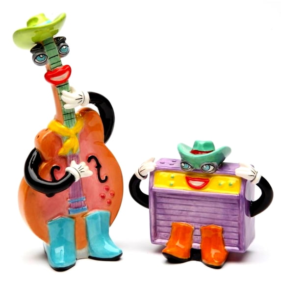 Musical Muse By Ed Sussman Country & Western Electronic Guitar & Amp Salt & Pepper Shaker