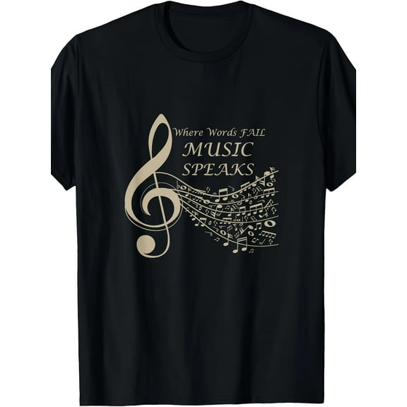 [Musical Music Notes Tee] Musical Music Notes T-Shirt - Where Words Fail Music Speaks