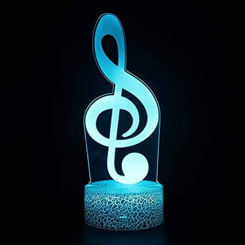 Musical Note 3D Night Light,3D Illusion Lamp 16 Color Change Decor Lamp with Remote Control for Living Bed Room Bar Gift Toys - Gifts for Kids and Room Decor